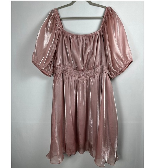 ARULA Dresses & Skirts - Arula Addison Dress Size C (3X) Pink Puff Sleeve Coquette Ethereal Fairycore
